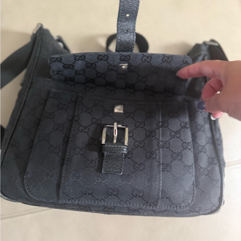 Gucci Black Crossbody Bag with Monogram Design